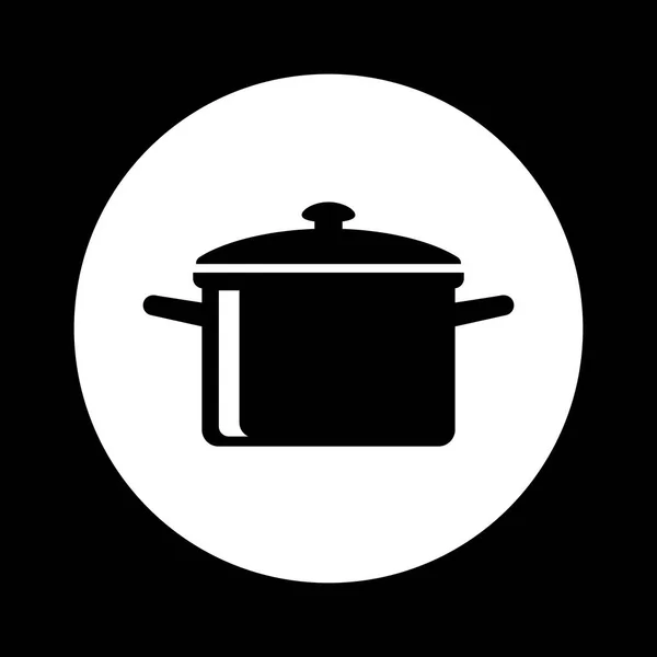 Icône de cuisinière noir et blanc sur fond blanc — Image vectorielle