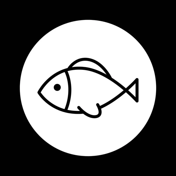Pictograma peștelui alb și negru — Vector de stoc