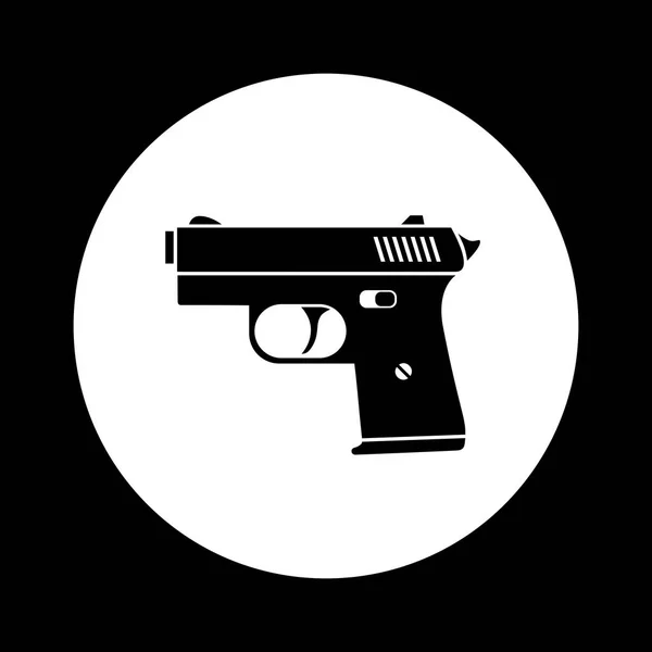 Black and white gun icon on white background — Stock Vector
