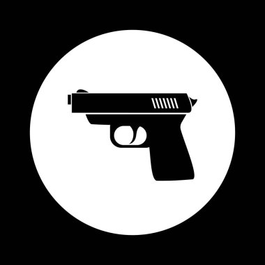 Siyah ve beyaz silah simgesi 