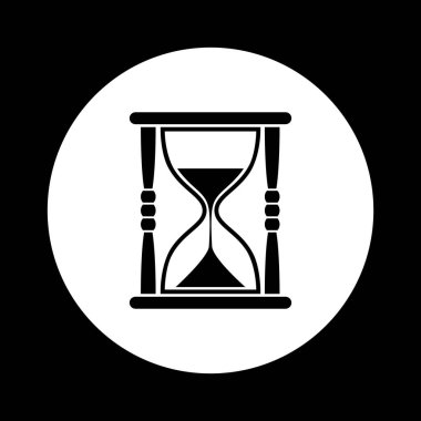 Siyah ve beyaz kum saati simgesi 