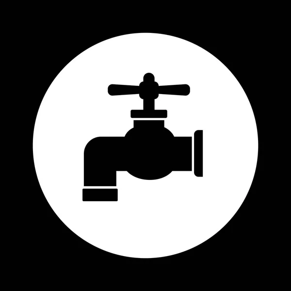 Schwarz-weiße Wasserhahn-Ikone — Stockvektor