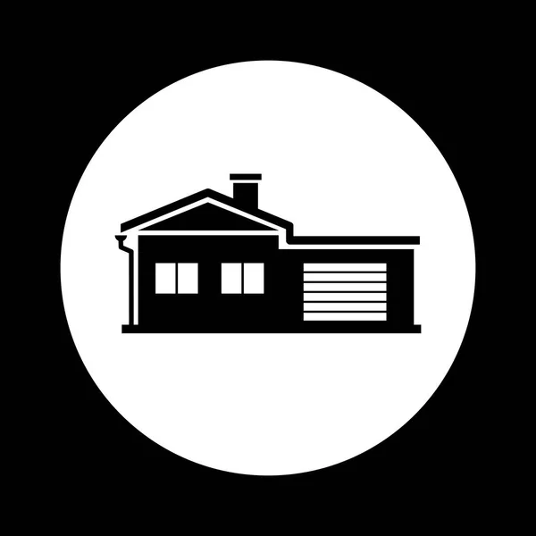 Ikone des schwarzen und weißen Hauses — Stockvektor