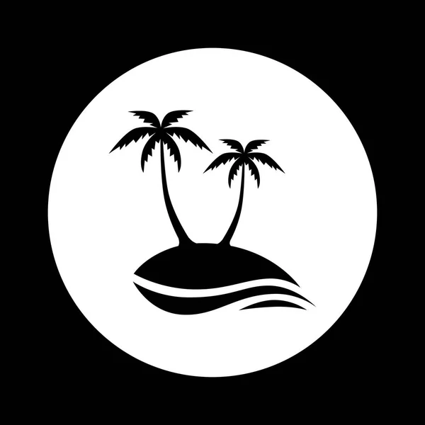 Icono de isla en blanco y negro — Archivo Imágenes Vectoriales