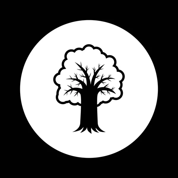 Icono de árbol blanco y negro — Archivo Imágenes Vectoriales