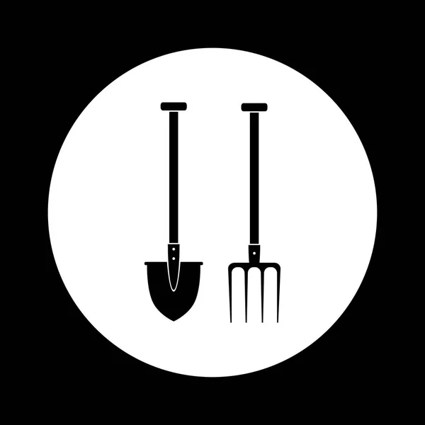 Black and white garden icon — Stock Vector