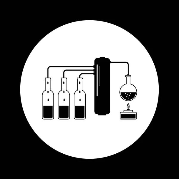 Kit de distillation noir et blanc — Image vectorielle