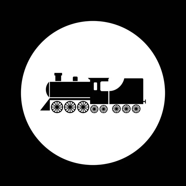 Icono de locomotora en blanco y negro — Vector de stock