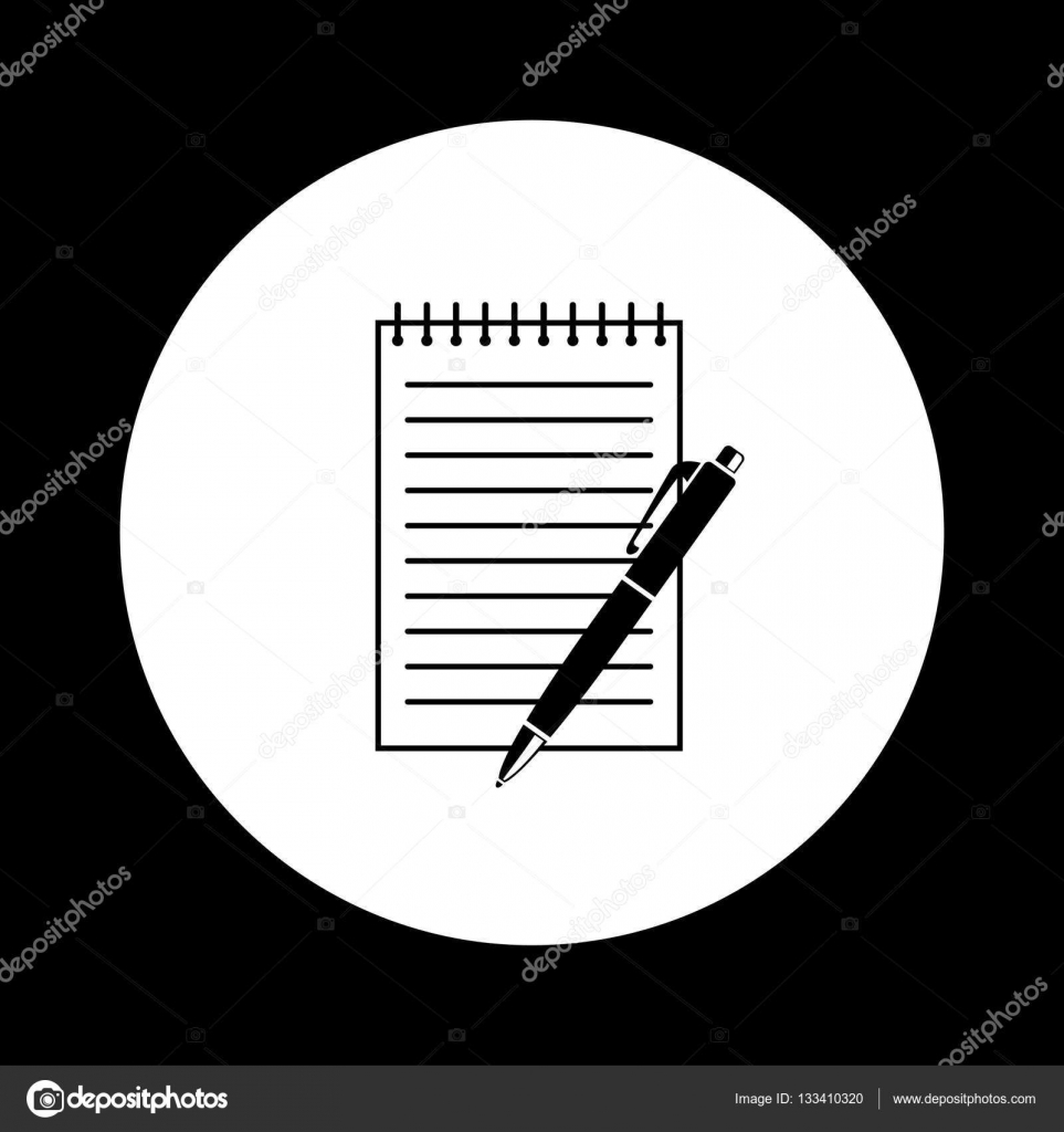 Black And White Notepad Icon Vector Image By C Anthonycz Vector Stock