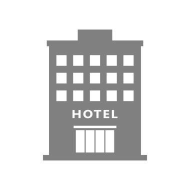 Beyaz arkaplanda otel vektör simgesi    