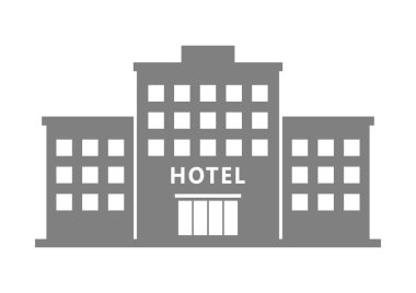 Beyaz arkaplanda otel vektör simgesi    