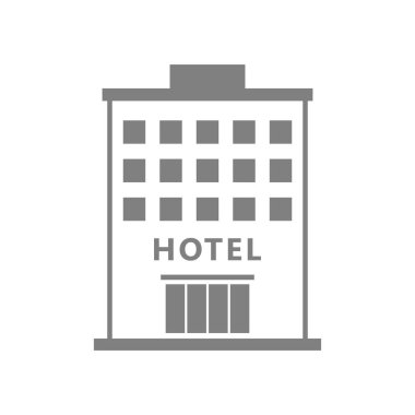 Beyaz arkaplanda otel vektör simgesi    