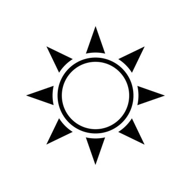 Beyaz arkaplanda güneş simgesi