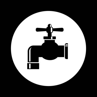 Siyah ve beyaz musluk simgesi 