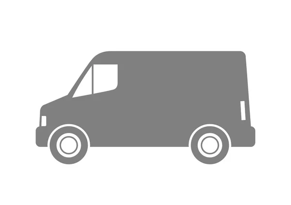Grauer Lieferwagen auf weißem Hintergrund — Stockvektor