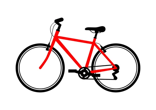 Icono de bicicleta roja sobre fondo blanco — Vector de stock