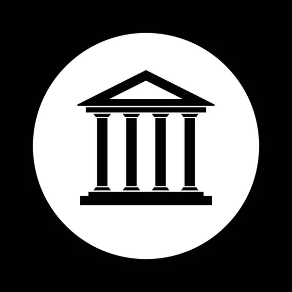 Ícone de edifício histórico preto e branco — Vetor de Stock