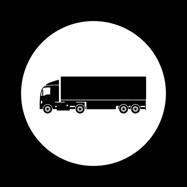 Svart og hvitt lastebilikon – stockvektor