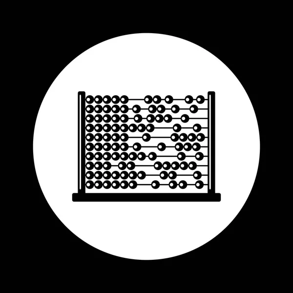 Icono de ábaco blanco y negro — Archivo Imágenes Vectoriales