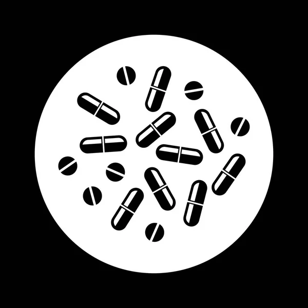 Icône médecine noir et blanc — Image vectorielle