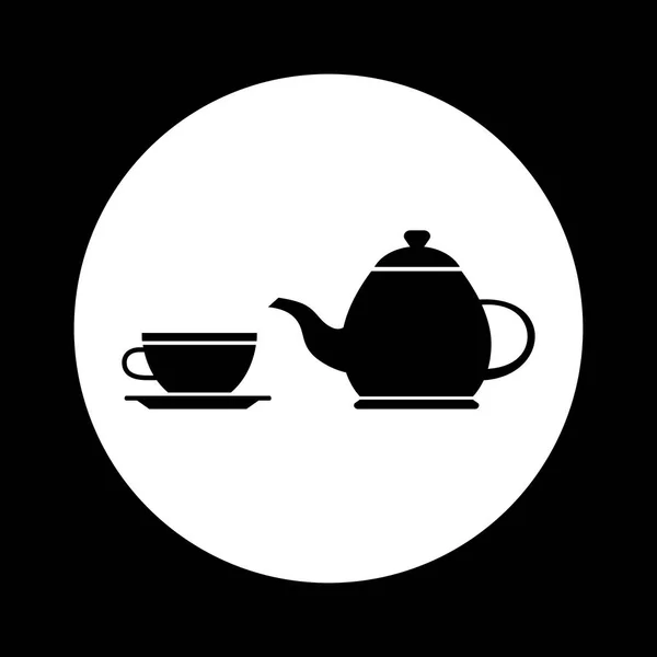 Black and white tea icon — Stock Vector