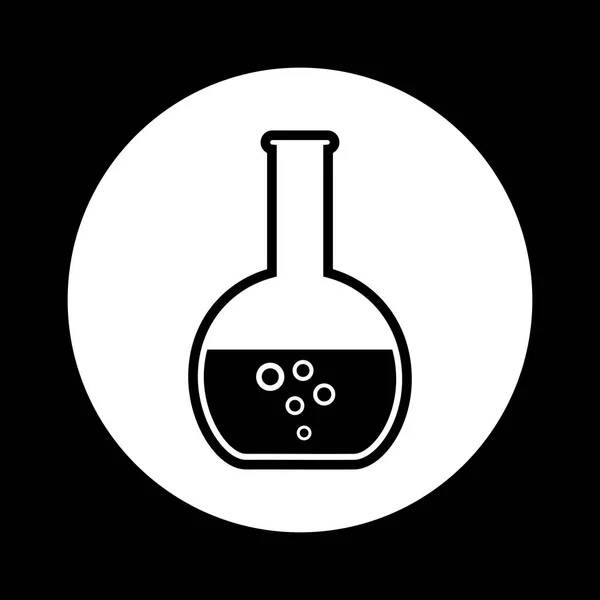 Ícone de vidro de laboratório preto e branco —  Vetores de Stock