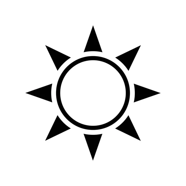 Beyaz arkaplanda güneş simgesi — Stok Vektör
