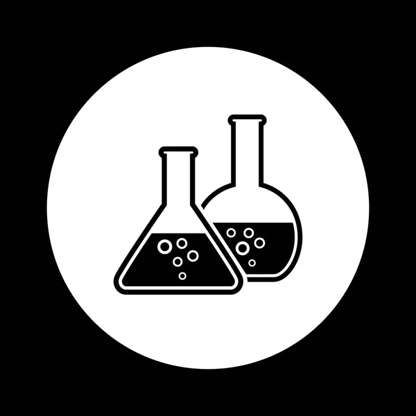 Black and white laboratory glass icon — Stock Vector