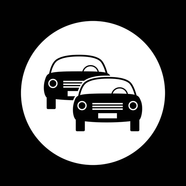 Siyah ve beyaz araba simgesi — Stok Vektör