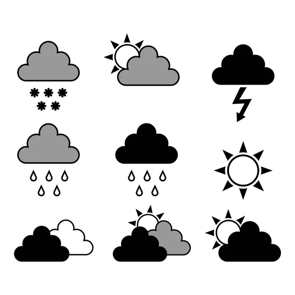 Iconos meteorológicos sobre fondo blanco — Vector de stock