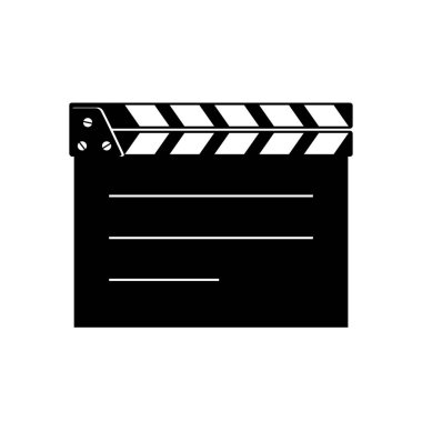 Film Klaket beyaz arka planda, izole vektör simgesi 