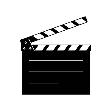 Film Klaket beyaz arka planda, izole vektör simgesi 
