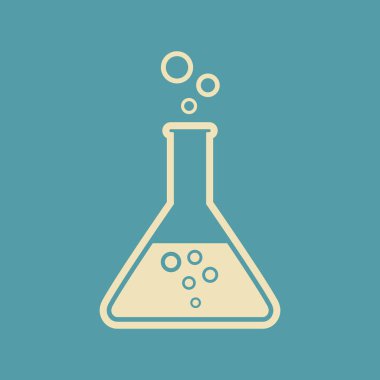 Laboratuvar cam vektör simgesi 