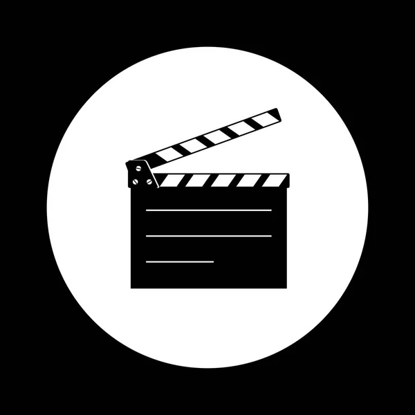 Icono de cine en blanco y negro — Vector de stock