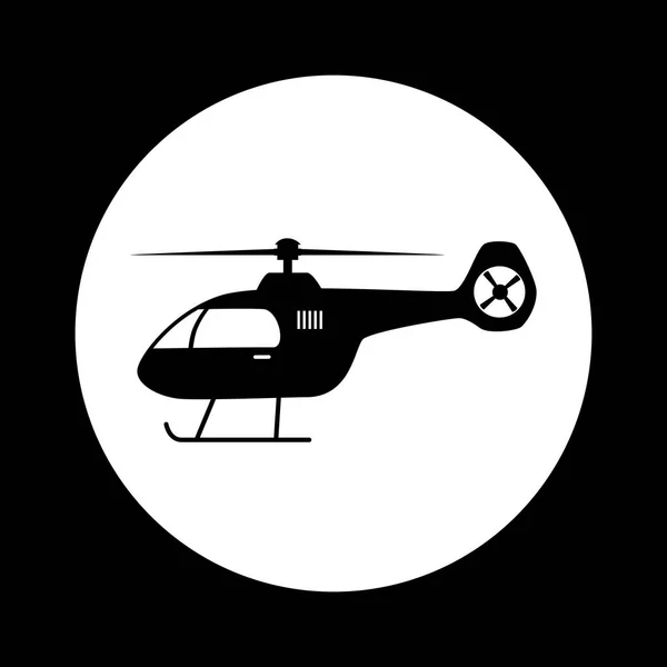 Black and white helicopter icon — Stock Vector