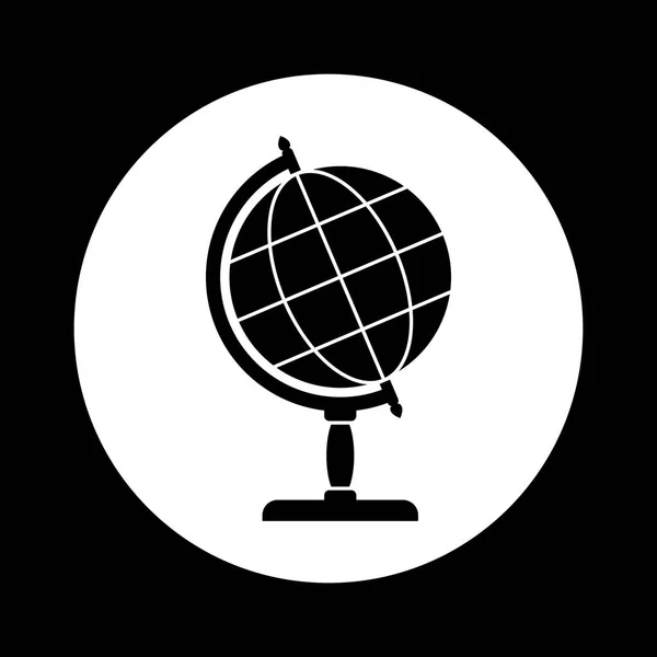 Ícone de Globo preto e branco — Vetor de Stock