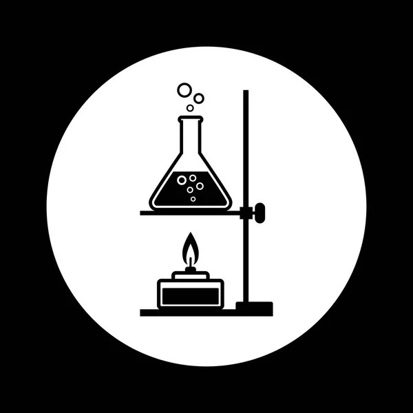 Icône de laboratoire noir et blanc — Image vectorielle