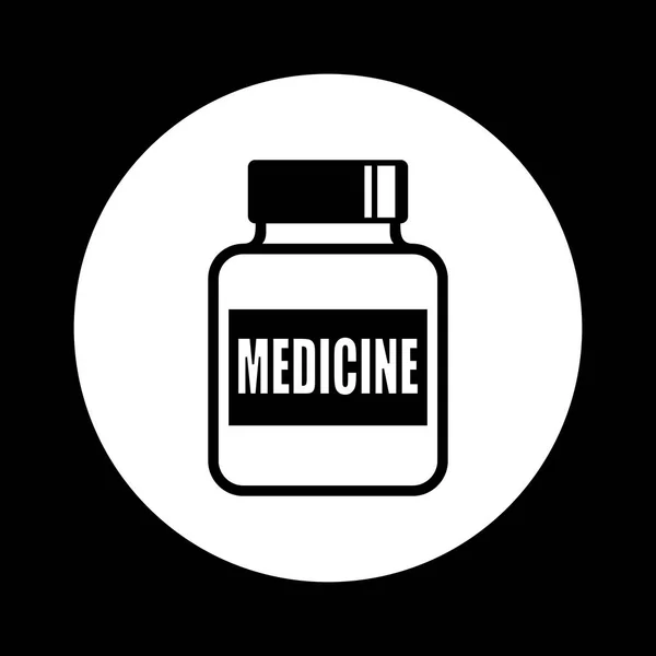 Icône médecine noir et blanc — Image vectorielle