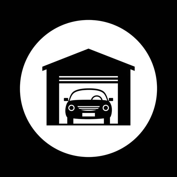 Black and white car icon — Stock Vector