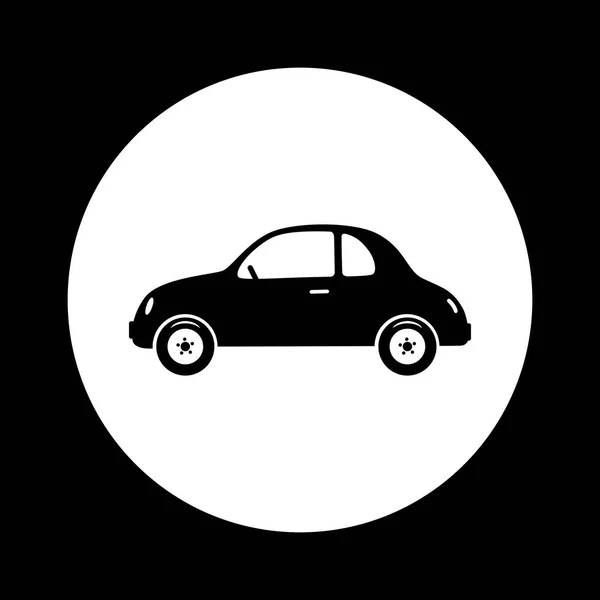Icono de coche blanco y negro — Vector de stock