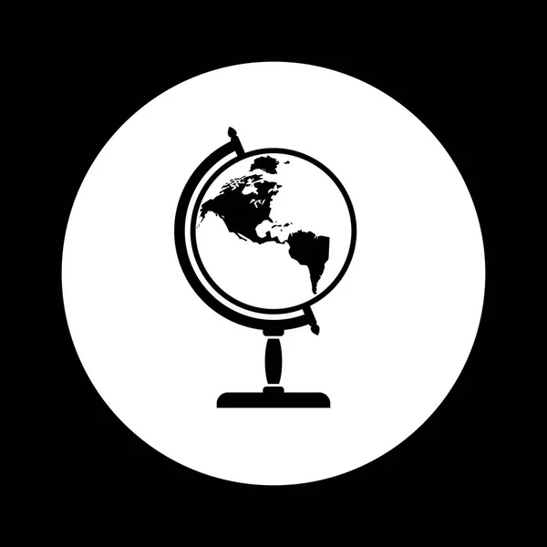 Black and white globe icon — Stock Vector