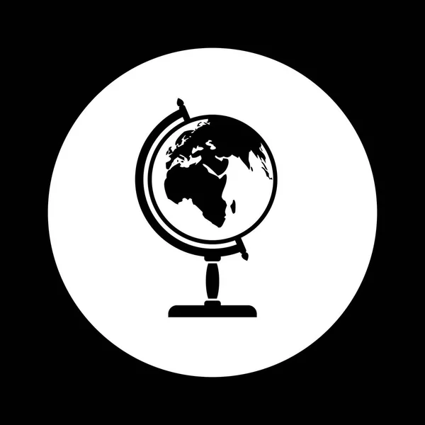 Black and white globe icon — Stock Vector