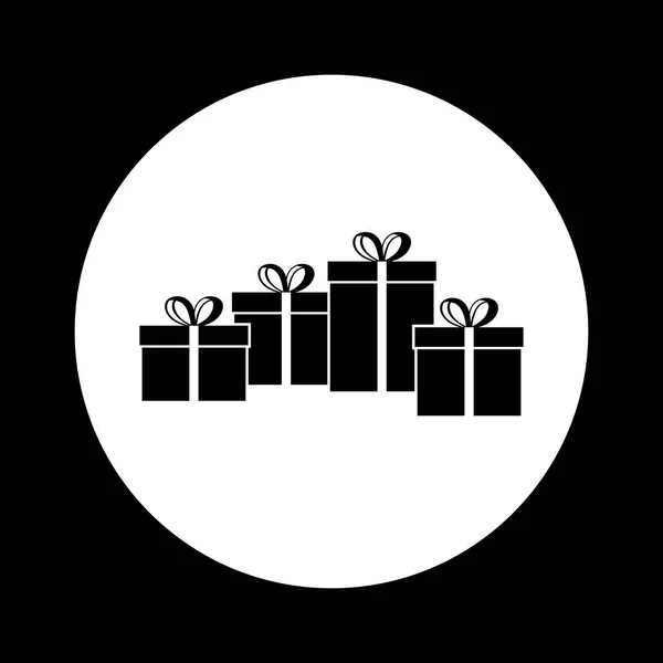 Icône cadeau noir et blanc — Image vectorielle