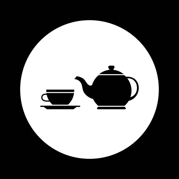 Μαύρο και άσπρο τσάι εικονίδιο — Διανυσματικό Αρχείο
