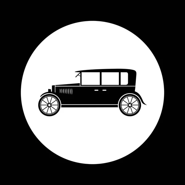 Zwart-wit auto pictogram — Stockvector