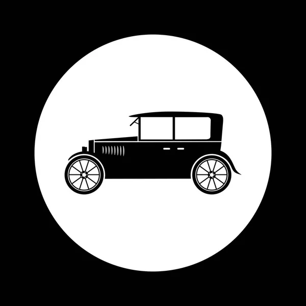 Zwart-wit auto pictogram — Stockvector