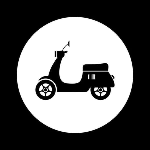 Black and white scooter icon — Stock Vector