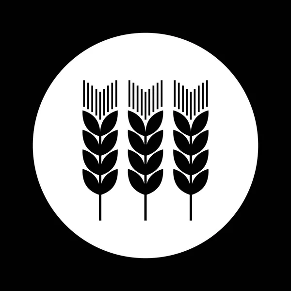 Black and white agricultural icon — Stock Vector