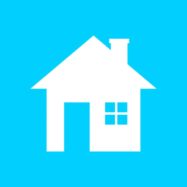 青い背景に白い家 — ストックベクタ