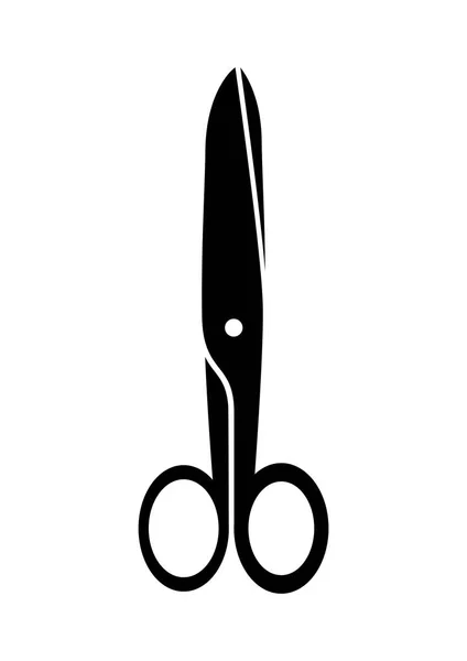 Ícone de tesoura preta no fundo branco — Vetor de Stock